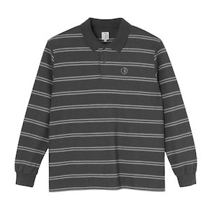 POLAR / STRIPE POLO LS SHIRT GRAPHITE