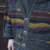 3D design wool acrylic cardigan