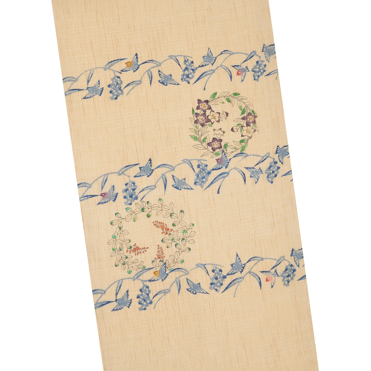 稲穂に雀と花丸紋 絽麻 夏名古屋帯【未着用品】 | かわの屋