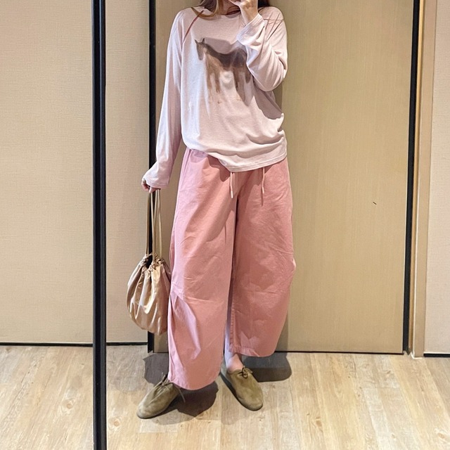 cropped wide drawstring relax barrel-pants　2litr06285