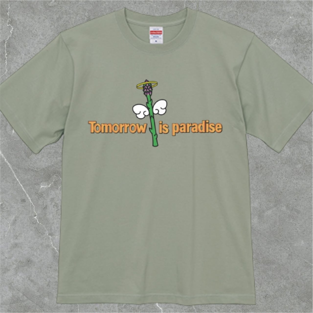 DHD(C)040【Tシャツ（セージグリーン）　アスパラ】