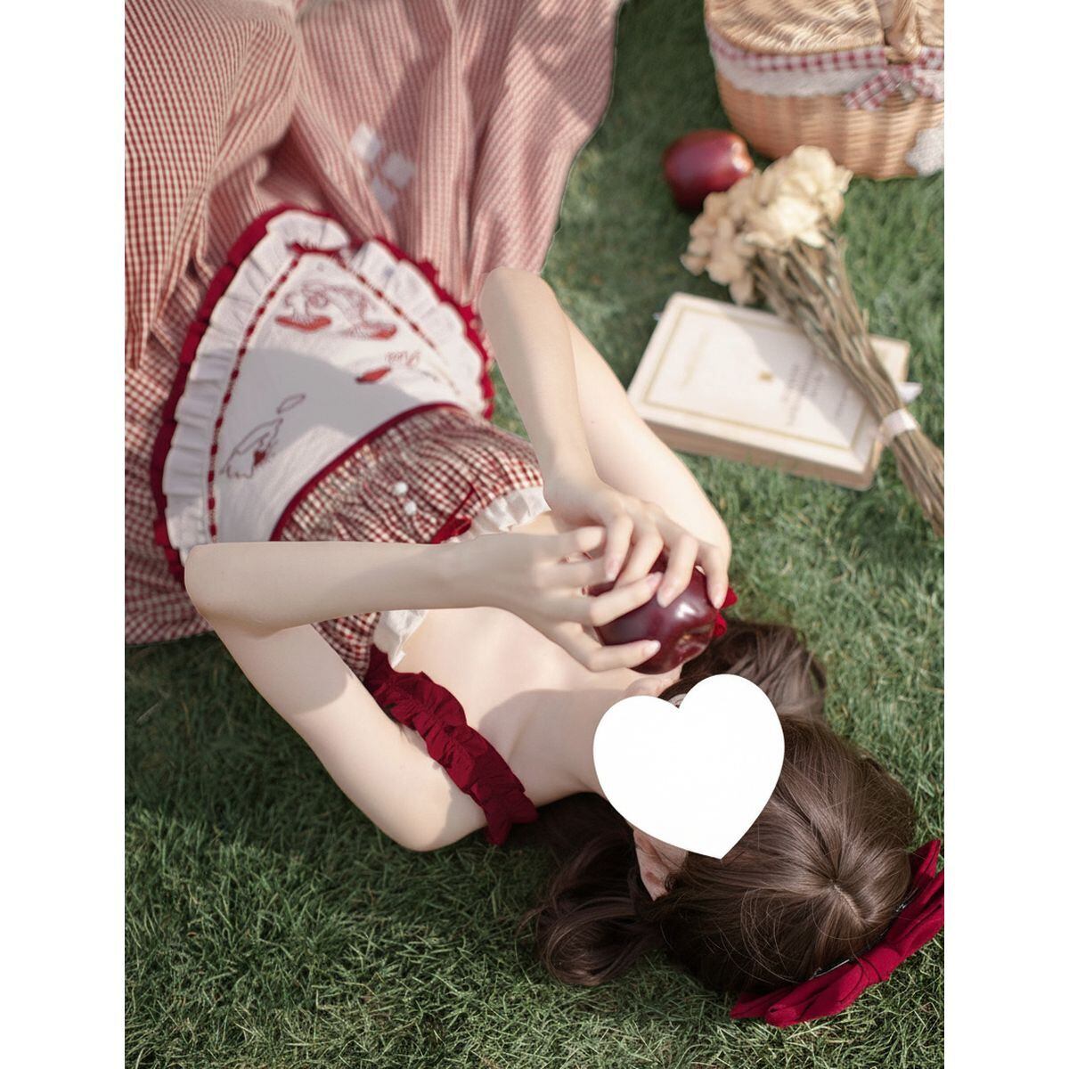 森ガールレッドチェックロングスカートセット：JSK | Maiden's Rêve