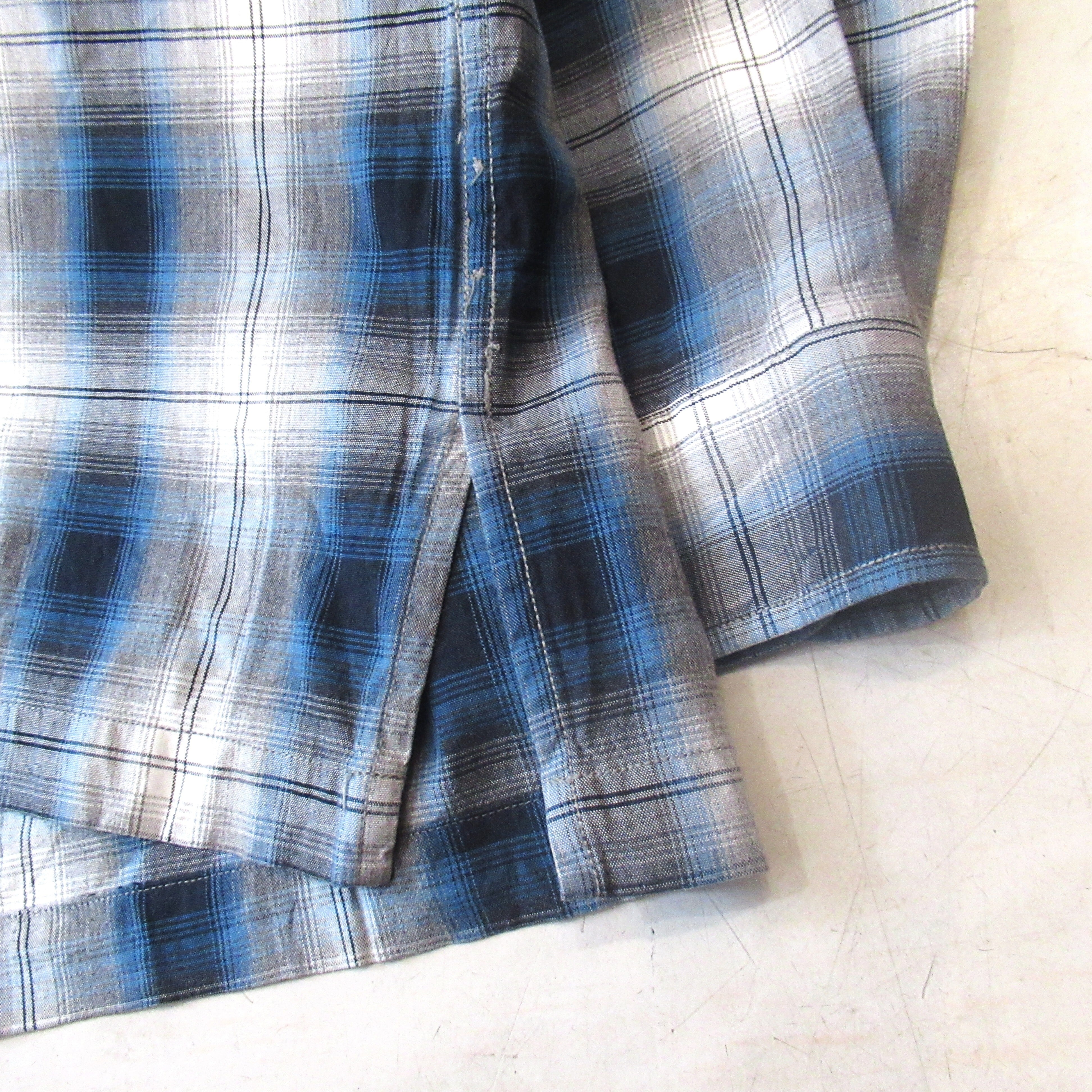 90S POLOSPORT Ombre Check Rayon Open Collar Shirt【XXL】 | drop by