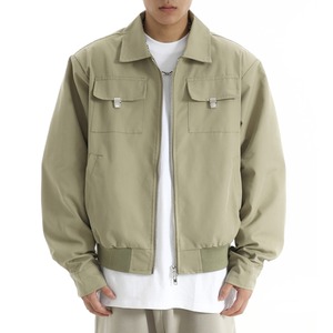 【DRIP1224】D/B Plain Pocket Lapel Zipper Jacket