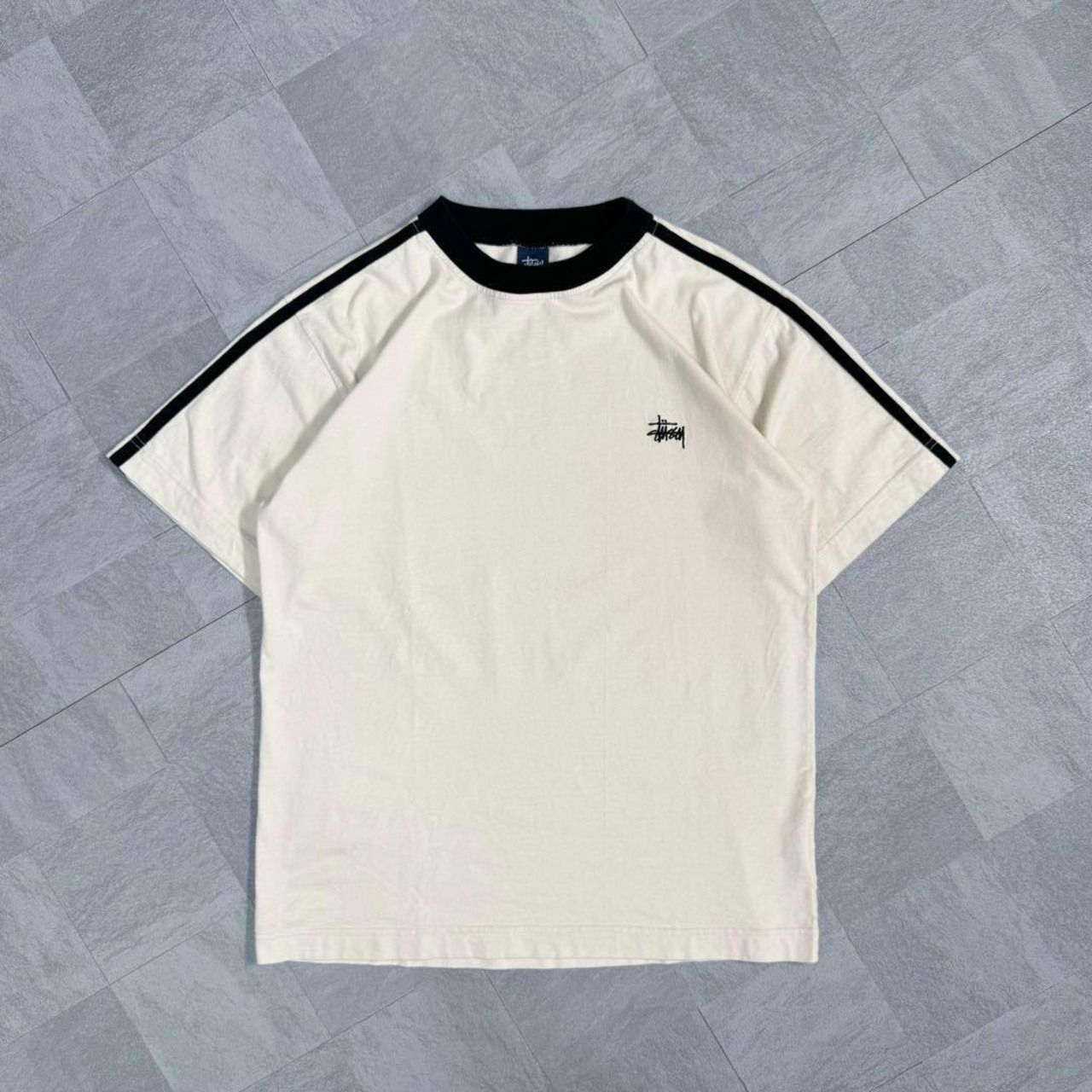 【唯一無二の究極配色】ステューシー Tシャツ 90s 紺タグ USA製 一点物