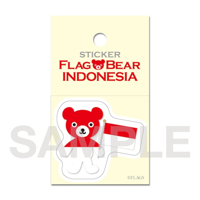FLAG BEAR STICKER ＜INDONESIA＞ インドネシア （小（S））