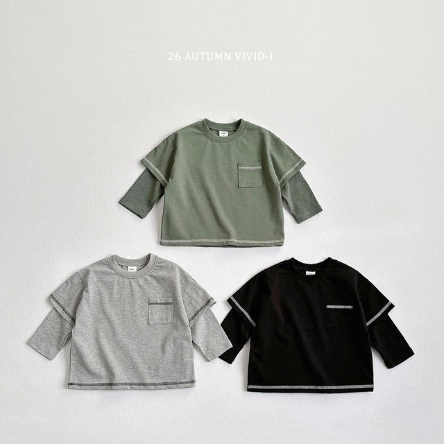 stitch layered tee【VIVID】※※10月下旬発送予定