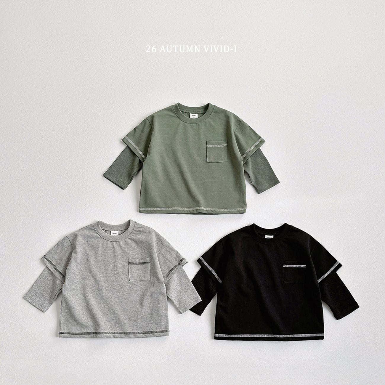 stitch layered tee【VIVID】※※10月下旬発送予定