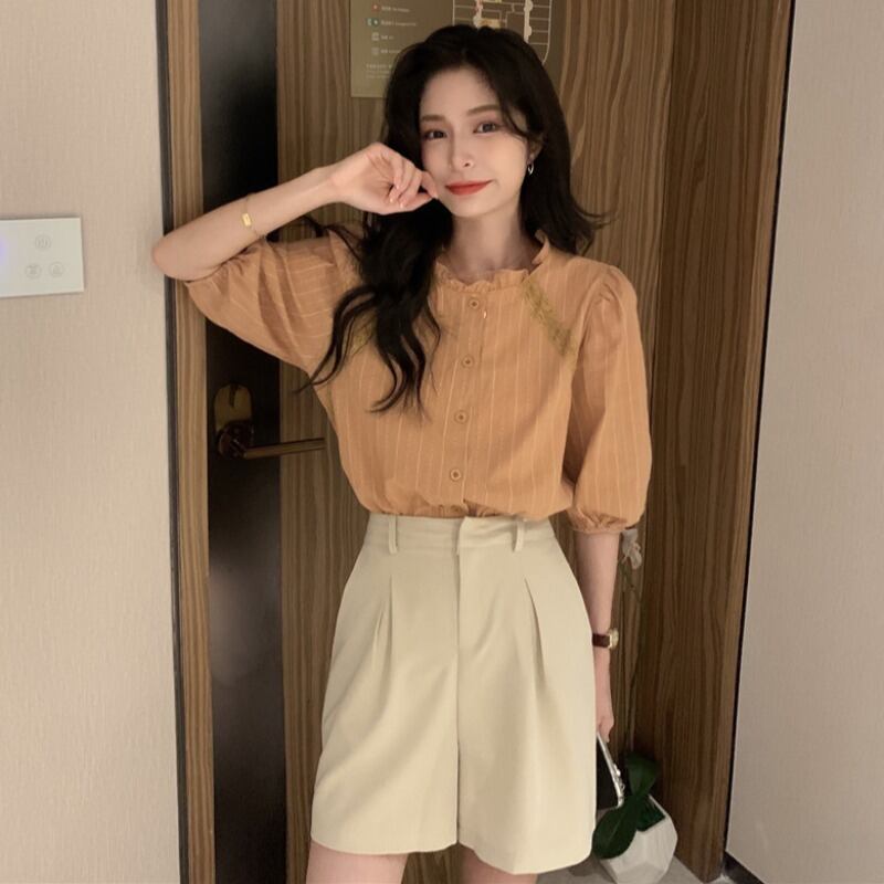 カジュアルサマースタイルスリーブシャツ ショーツ 夏物 ブルマー 1号婦人4246437626