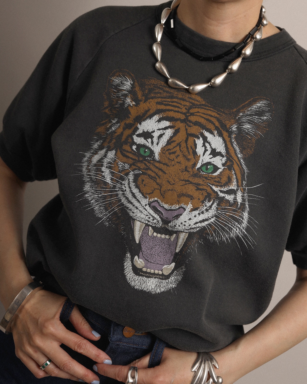 1970-80's Tiger & Wolf / Sweat Shirt