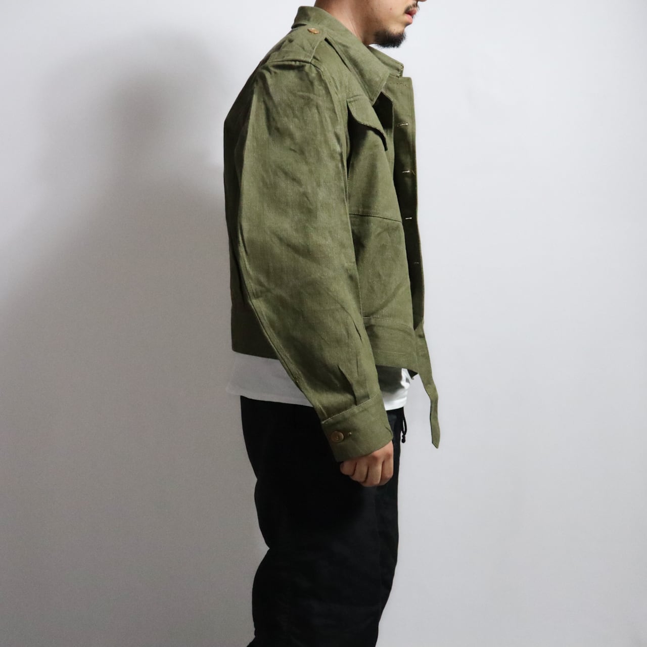 DEADSTOCK】BRITISH ARMY GREEN DENIM BATTLE DRESS JACKETイギリス軍