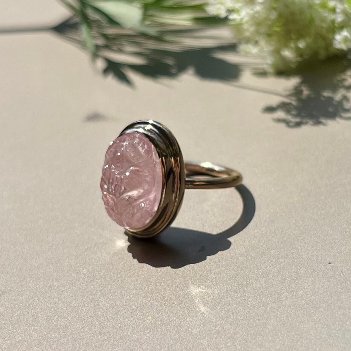 花形リング K10 K10リング フラワーシルエット | MONATELIER