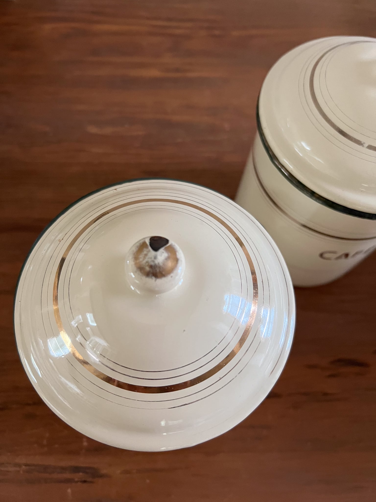 クリーム色のキャニスター(B) chicoree フレンチアンティーク ヴィンテージ