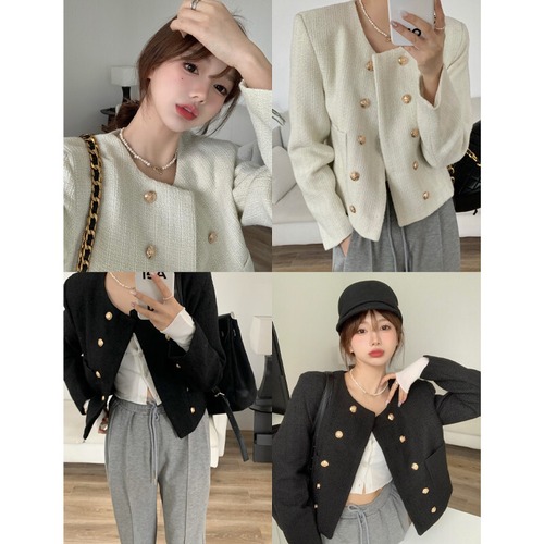 オータムウィンターカジュアルトップス ブラック コットン 秋物 冬物 ガールズファッション27229307608