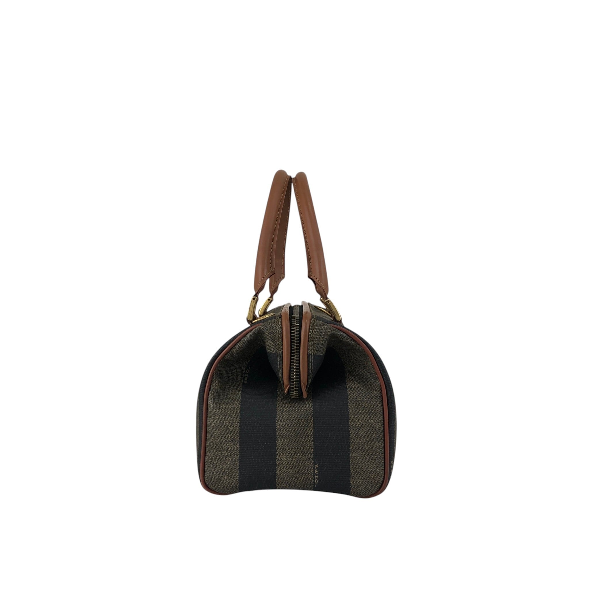 【苫小牧バナナ】FENDI/フェンディ FFズッカパターン 2Wayバッグ ブラウン/ブラック ストラップ 保存袋付♪ FENDI フェンディ ぺカン ショルダーバッグ ブラウン FFロゴ PVC 2WAY