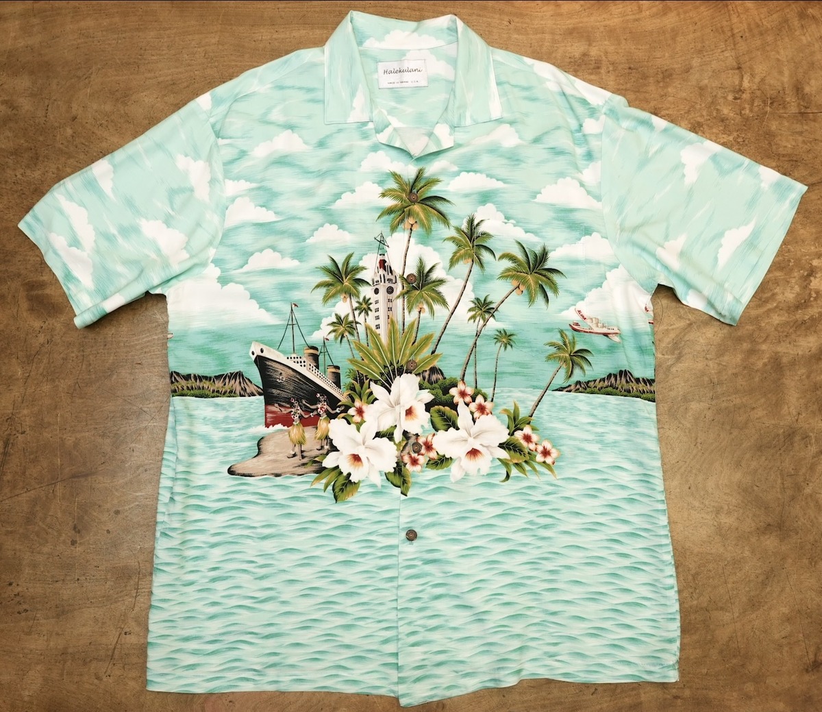 3576 Halekulani MADE IN HAWAII アロハシャツ ハワイアン ALOHA 