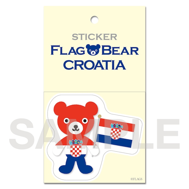 FLAG BEAR STICKER ＜CROATIA＞ クロアチア （大（L））