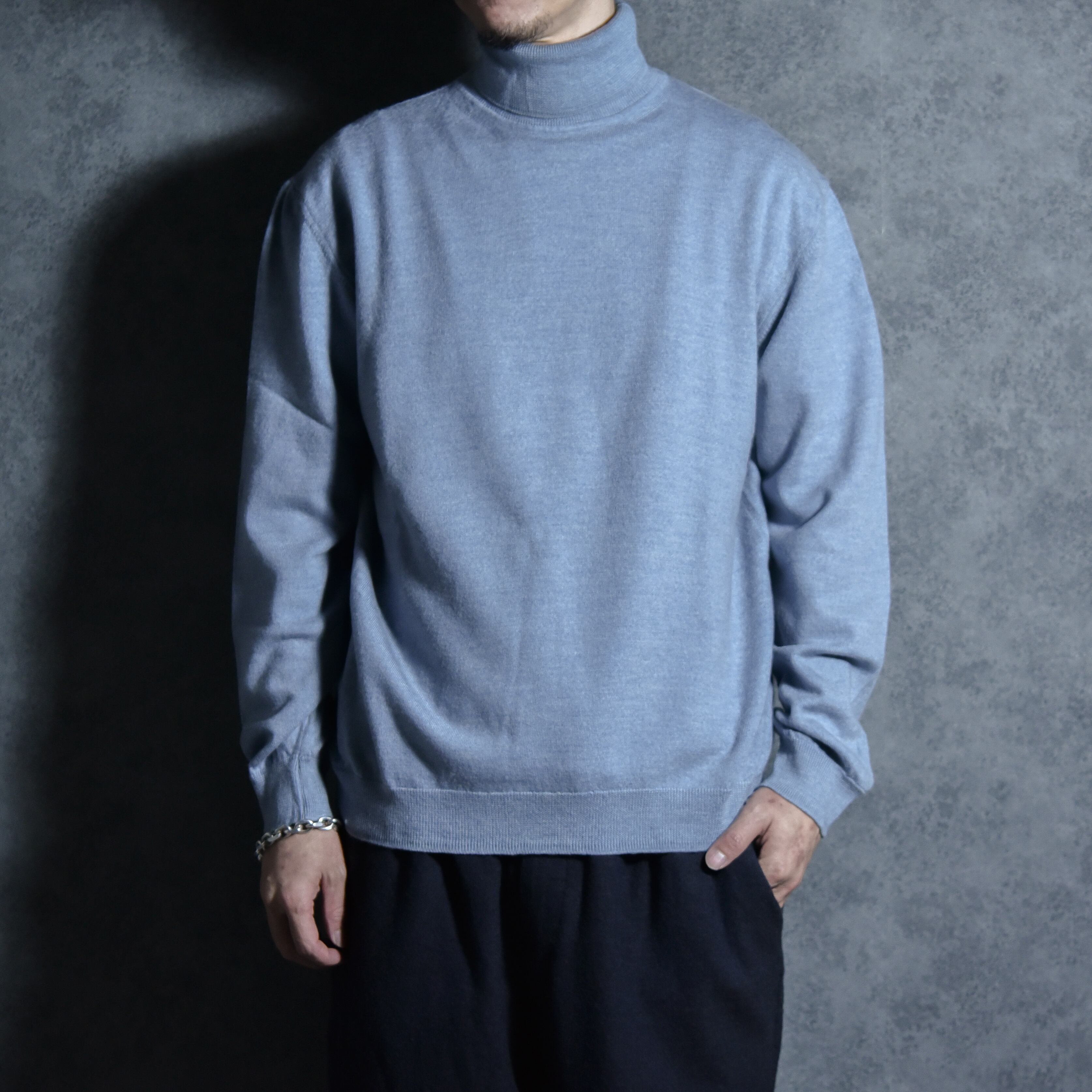 90sフランス製 タートルネック 厚手 ローゲージニットk6 90s Rumania JOHN ASHFORD Wool Tatol-neck Sweater ルーマニア製