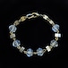 Crystal glass & silver cube beads bracelet