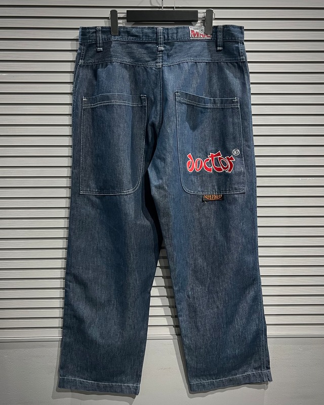 【X VINTAGE】"MENACE" Metallic Color Vintage Rave Buggy Denim Pants