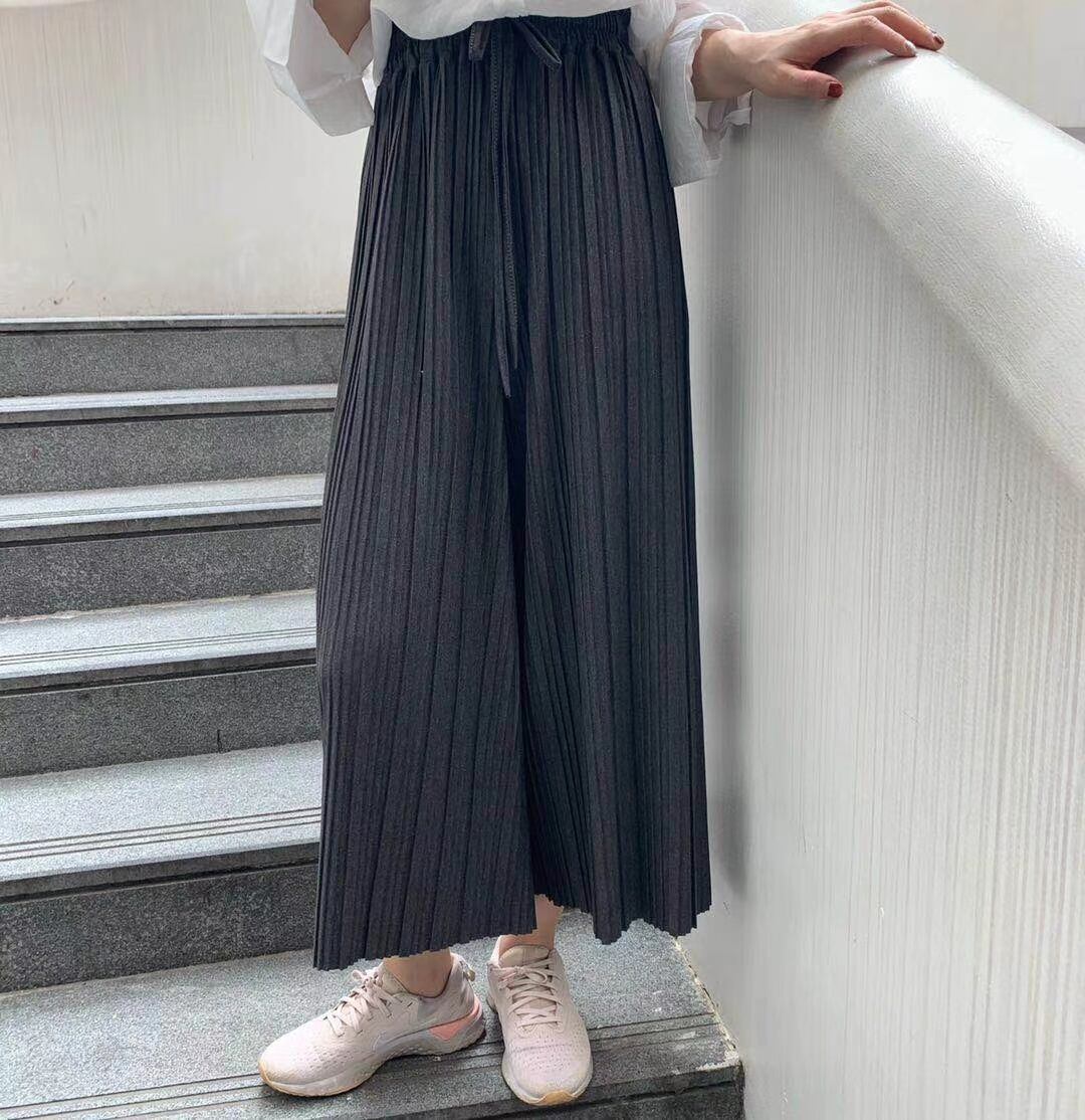 ウエストリボンプリーツガウチョパンツ　　AJ−22003-1669-1