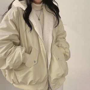 ボアパーカー ジャケット レディース 秋冬 韓国 アウター 大人 カジュアル おしゃれ アメカジ リバーシブル 暖かい ボアブルゾン 防寒 防風 保温 もこもこ ゆったり 裏起毛 厚手 大人可愛い 大人女子