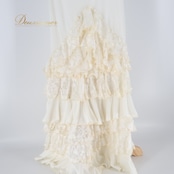 フラメンコ 衣装 ファルダ スカート 白 フリル レース ハイウエスト スペイン製 無地 伸縮 soraya clavijo flamenco ソラジャクラビホ ストレッチ ホワイト系 レッスン 練習着 レディース ダンスウェア 女性用 フェミニン