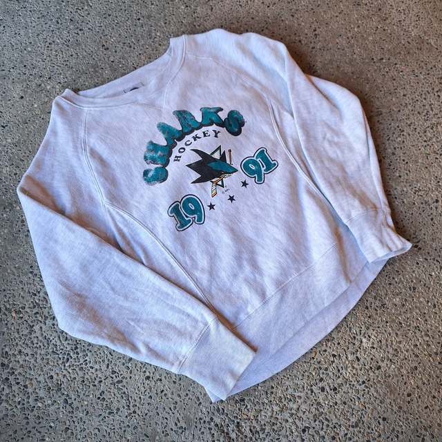 NHL SHARKS リバースウィーブ仕様 プリントスウェット used [312019]