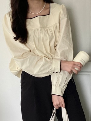 coco blouse(navy/cream)