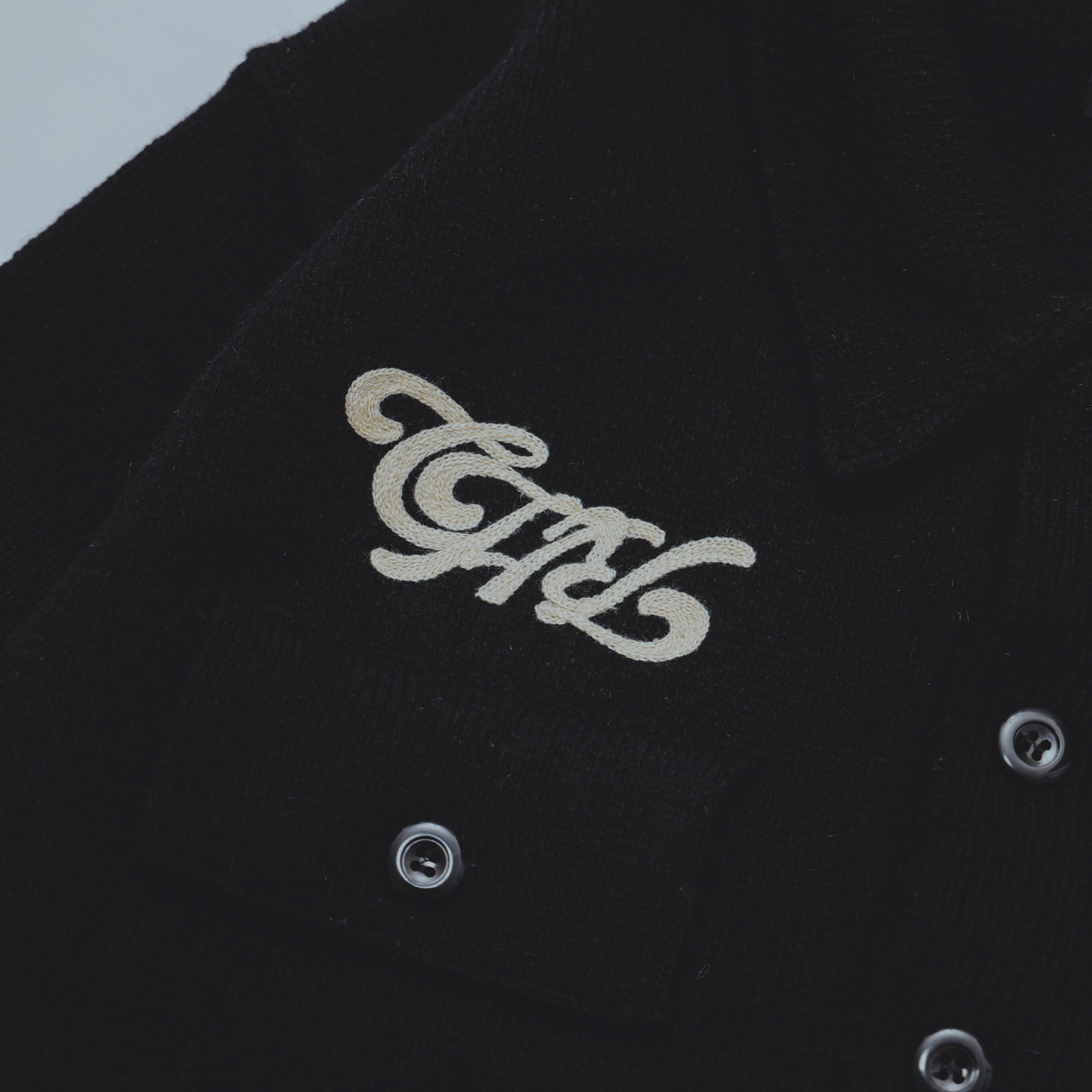 CHRONOIZM クロノイズム COLLEGE KNIT XL KNIT JACKET<BLACK> | CHRONOIZM