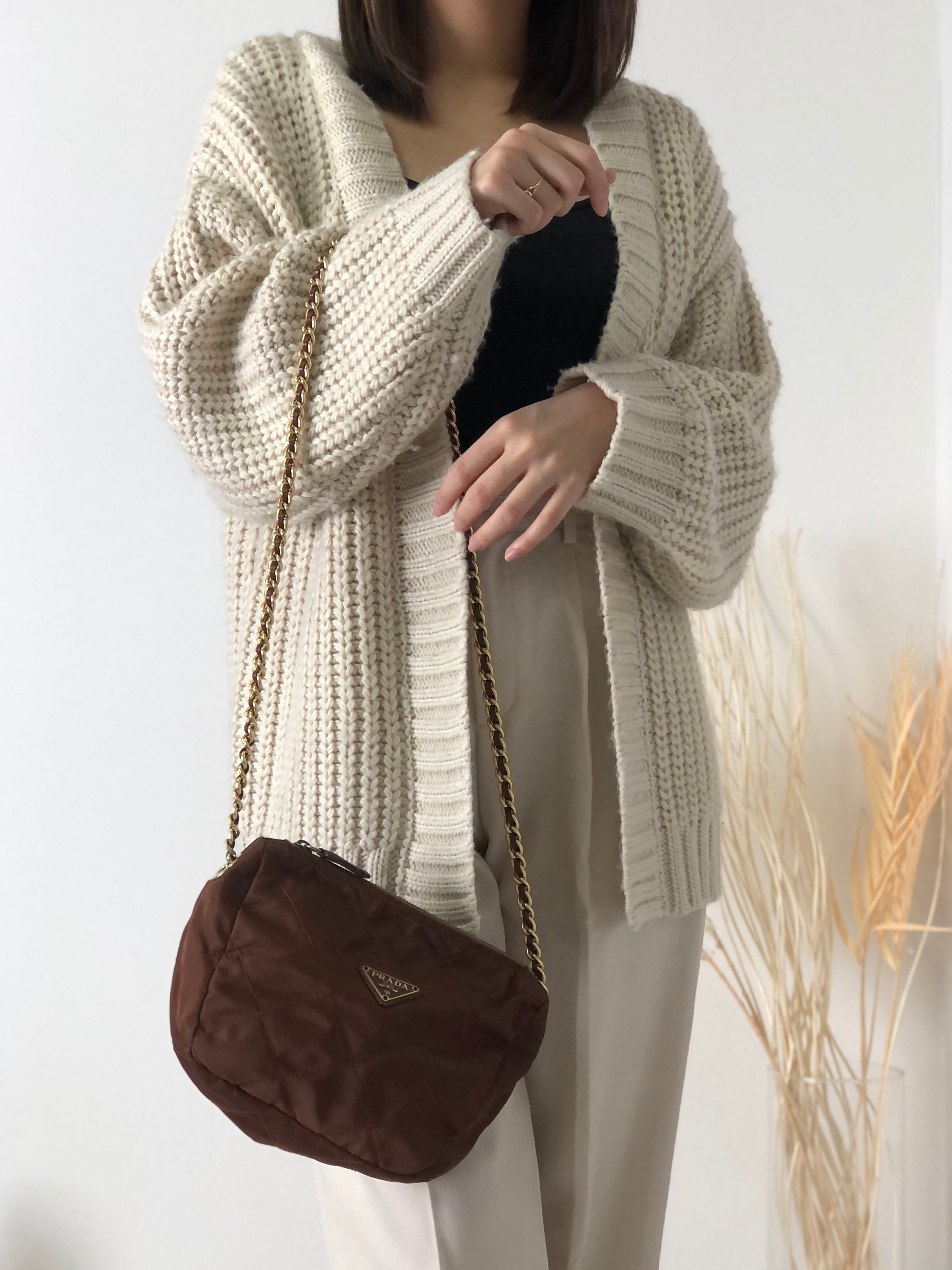 PRADA プラダ キルティング トライアングルロゴ ナイロン チェーン