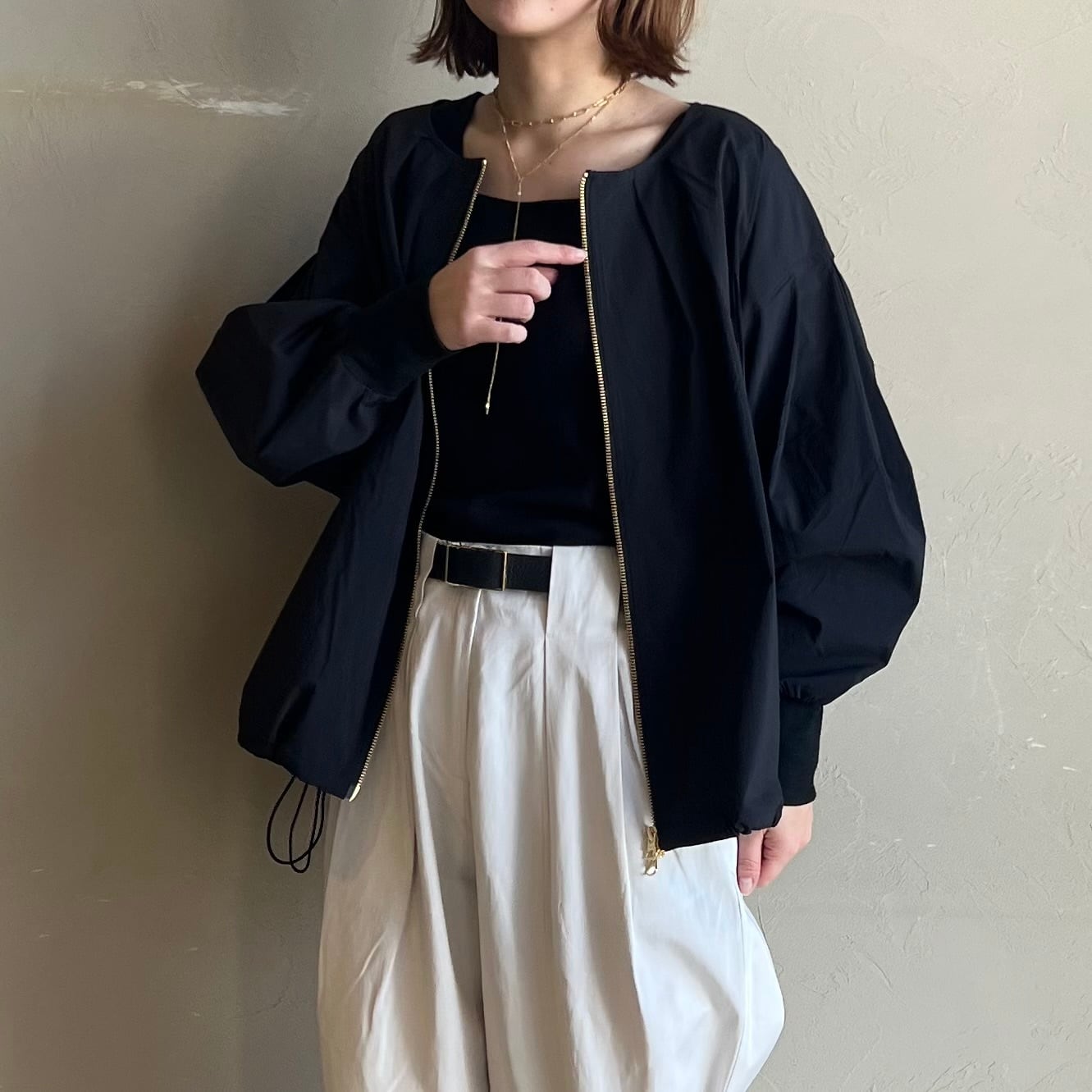 お取り寄TM様専用ページ:【 siro de labonte 】ノーカラータックジャケット ブラック