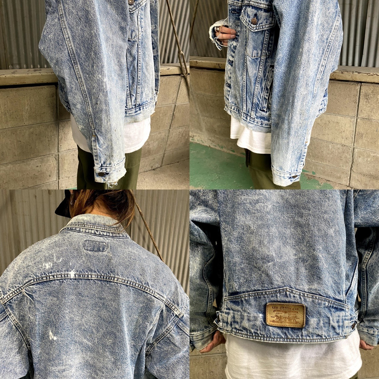 雰囲気系 90年代 リーバイス 白タブ 75068 0219 変形デニムジャケット 