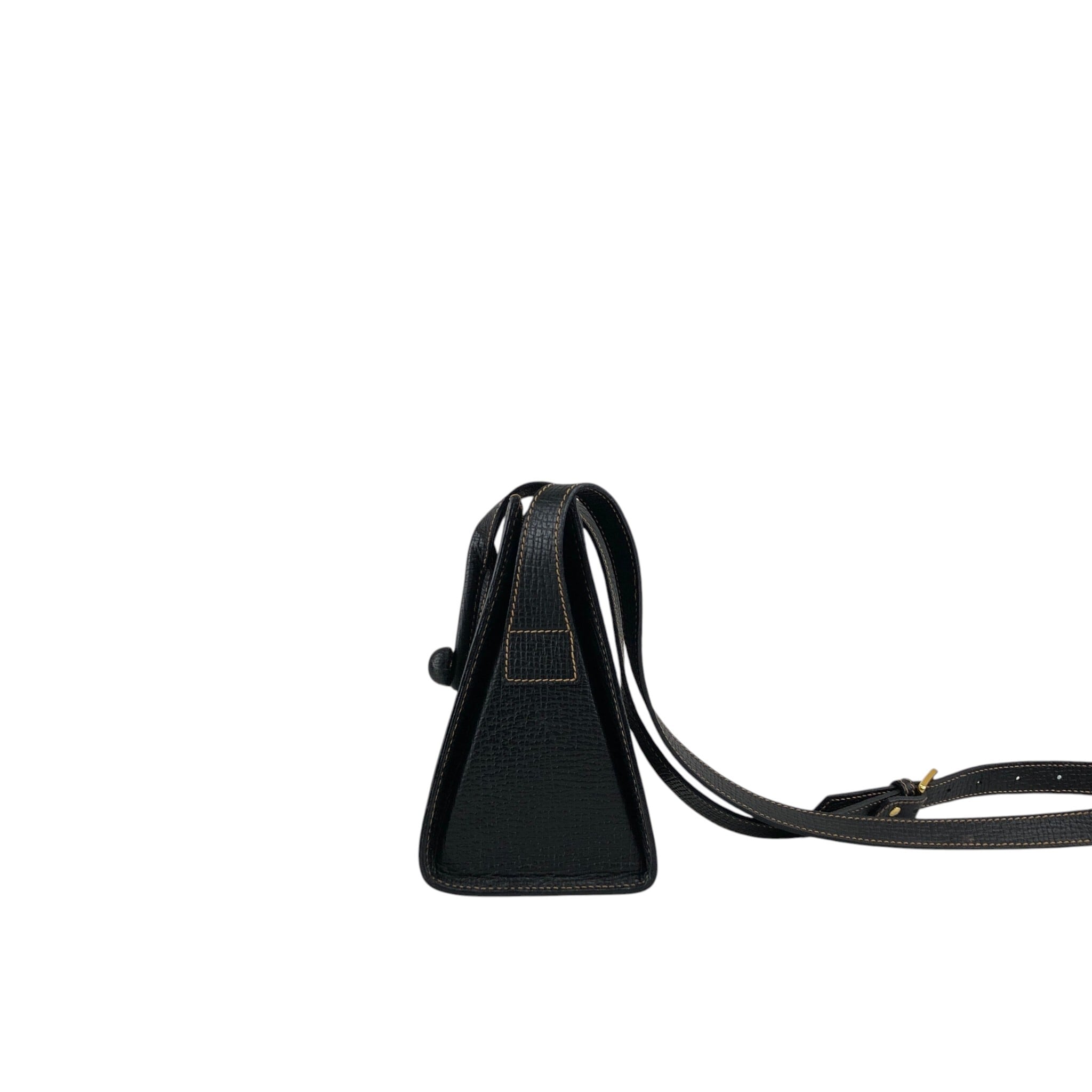 LOEWE ロエベ ショルダーバッグ ブラック ロゴ レザー ターンロック