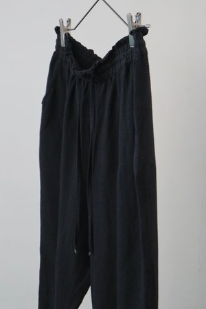 Euro black linen relaxed pants