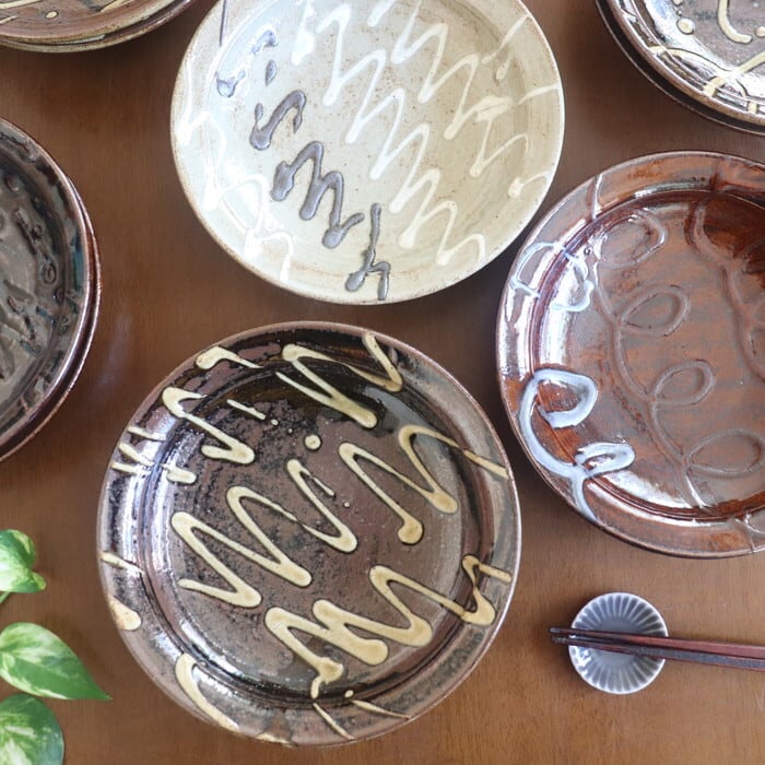 益子焼 えのきだ窯 取り皿 Mashiko-yaki Plate 16cm #469