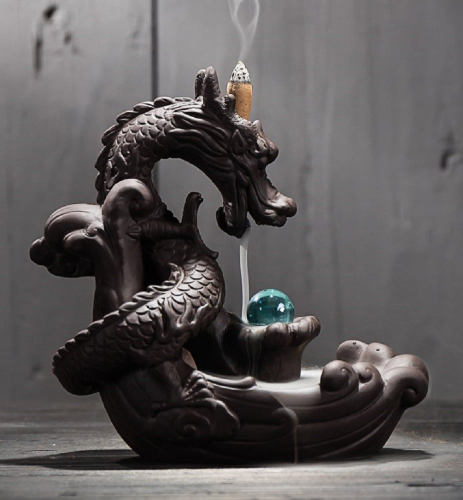 龍のお香スタンド 竜のお香スタンド 倒流香 陶器 ドラゴン