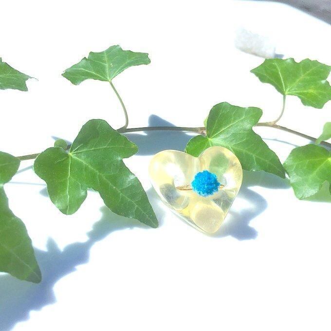 【一点物】✦⋆.青い星屑⋆.カバンサイト原石リング⋆.·14kgf⋆.·✦
