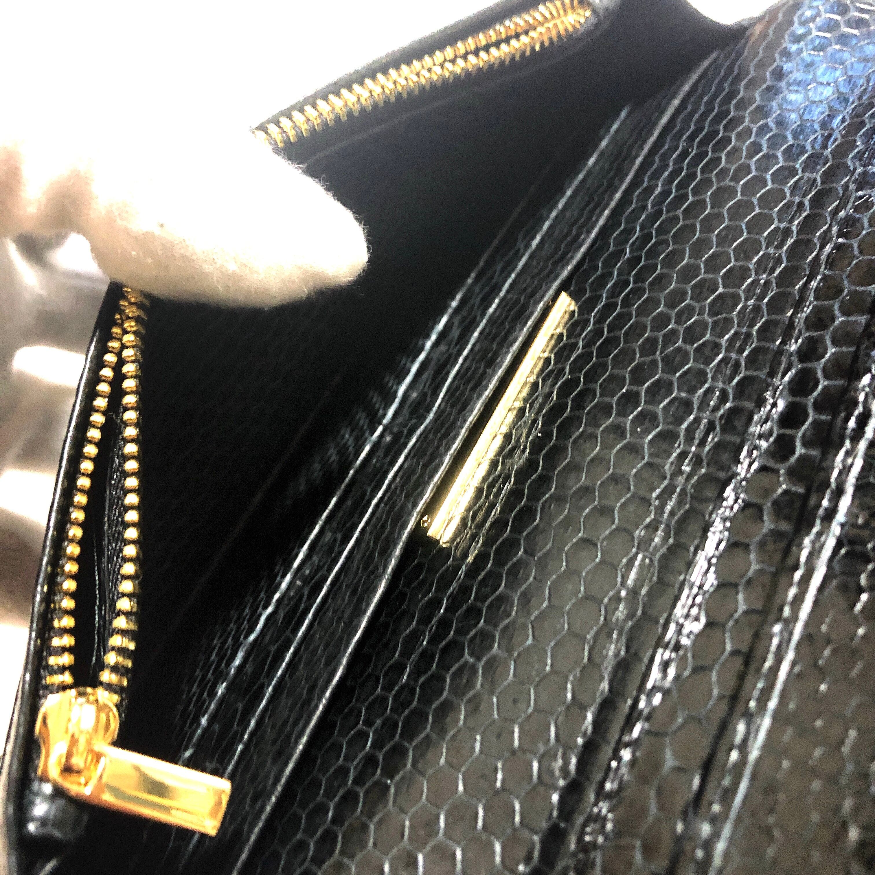 ウミヘビ 海蛇 二つ折り財布 シースネーク 長財布ブラック | GYPS FLAT