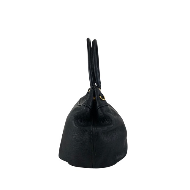 PRADA プラダ トートバッグ ブラック ロゴ レザー ラウンド vintage ヴィンテージ オールド 3ksgpr