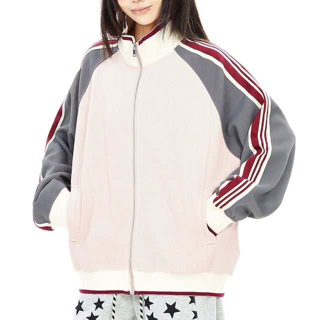 バイカラースリーラインスタンドカラージャケット 2col R02748
