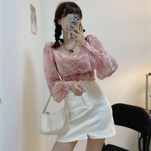 ✞ ♥カワイイ♥ブラウス スタンダードシフォンシャツブラウス大人女子☆ ロング ピンク レトロ スウィート スクウェア ✞ゴスロリ SM ミリ 甘ロリ クラロリ 和ロリ エレガント 黒ロリ 姫ロリ 華ロリ BB-BB24281749910