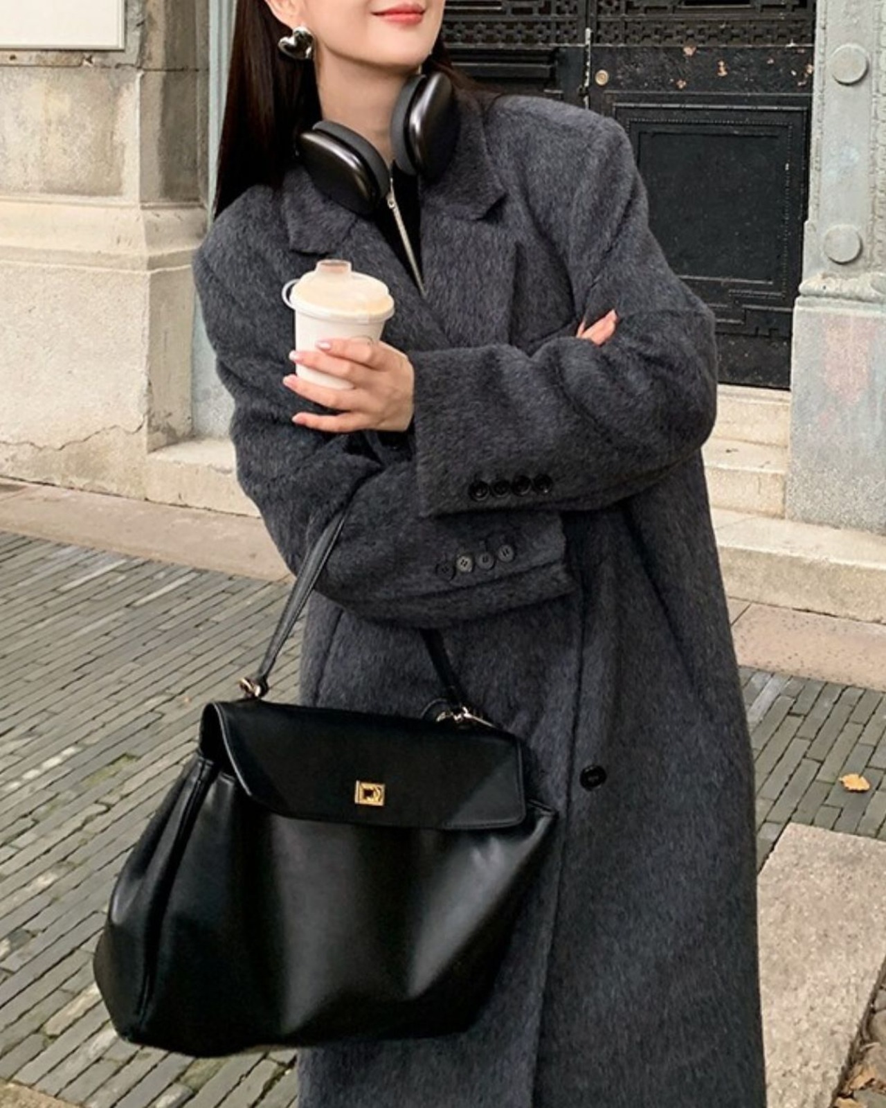 ミニマルウールロングコート 3color A0765 - 6