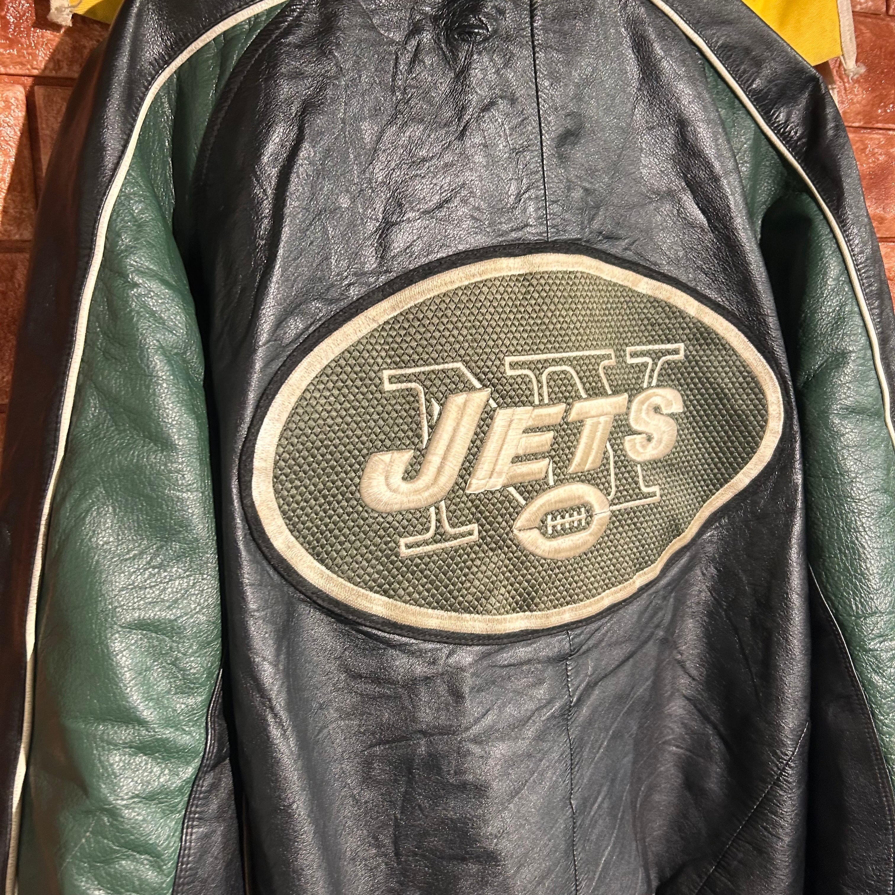 90〜00s】NFL NY JETS stadium leather jacket | Johnson Market