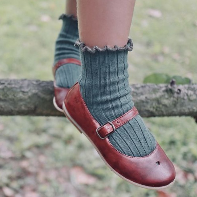 Collegien - Delphine Lettuce Trim Socks / Petite Taupe