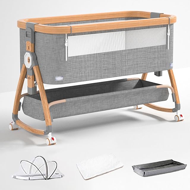 Dulumer 3 IN 1 ベビーベッド 添い寝 ゆりかご 持ち運びベビーベッド