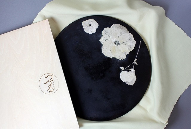 つづるガラスアート　ゆうなの花　SUMI 平丸大皿4