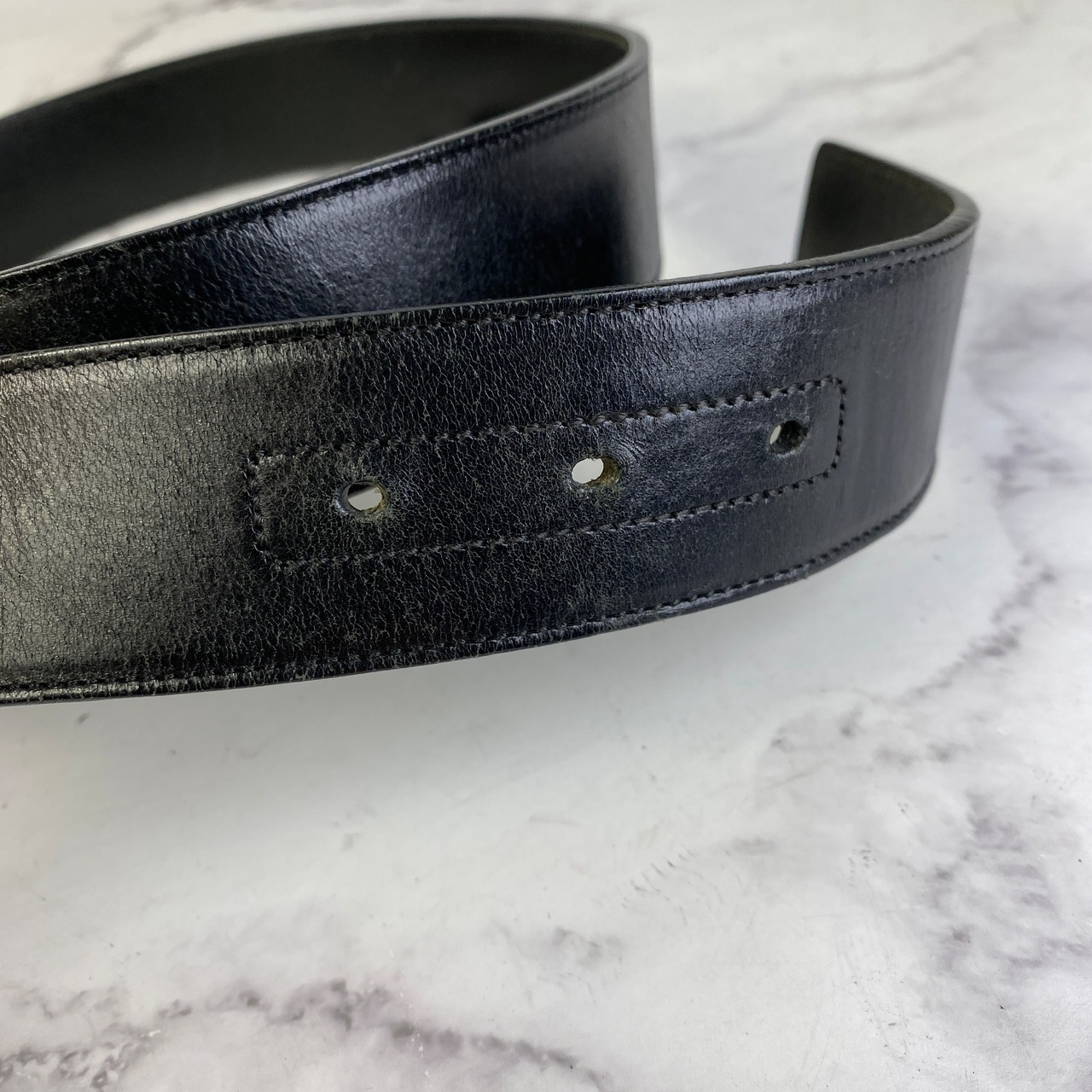 【最終処分SALE】GUCCI グッチ  インターロッキングG レザー ベルト ブラック A-7206