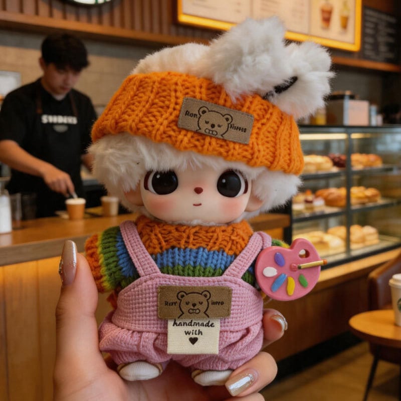 DIMOO/15cm対応 かわいい 画家 ニットトップス+サロペット+帽子+