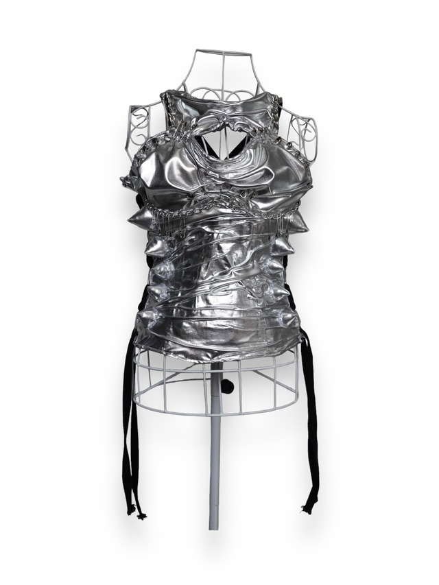 【NOVA12】metallic corset tube top"煌銀華"